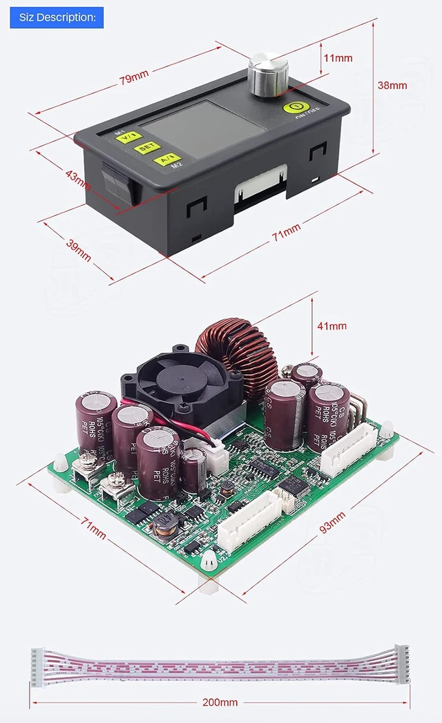 Alt view image 7 of 7 - DPS5020 50V 20A Constant Voltage Current DC DC Step-Down Power Supply Module Buck Voltage Converter Voltmeter (DPS5020)