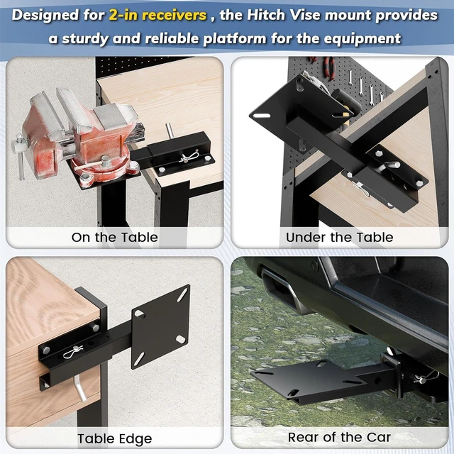 Alt view image 2 of 6 - Hitch Vise Mount for Truck, Trailer Receiver & Bench for Hitch Table