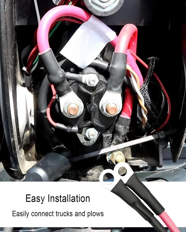 Alt view image 4 of 6 - 2 Pin Battery Cable Wire Harness Fit for Western Fisher 63411, Truck Side