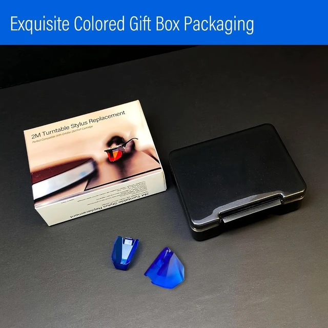 Alt view image 6 of 6 - 2M Blue Elliptical Diamond Stylus Replacement for Ortofon 2M Series Universally Compatible with Ortofon 2M PnP MkII Turntable Cartridge, with Stylus Guard Cover