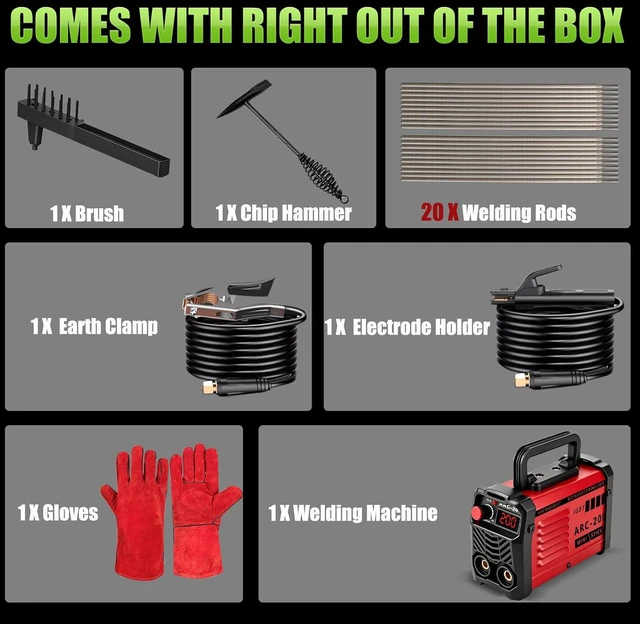 Alt view image 7 of 7 - 200Amp 20PCS Rods Stick Welder, Super MINI Portable Welding Machine
