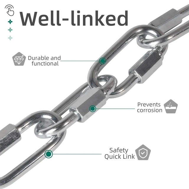 Alt view image 4 of 7 - 200pcs Chain Link,1/4 Inch Link Chains, Safety Chain Connector Link