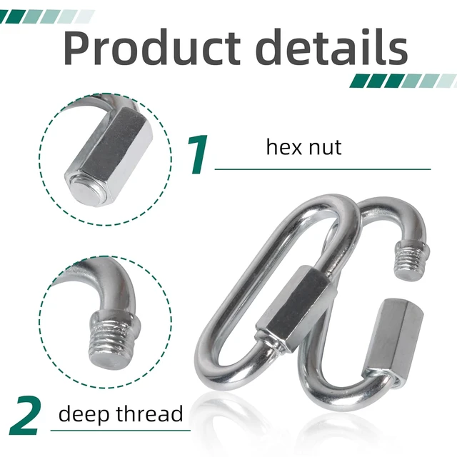 Alt view image 5 of 7 - 200pcs Chain Link,1/4 Inch Link Chains, Safety Chain Connector Link