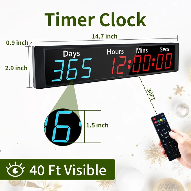 Alt view image 2 of 7 - Digital 999 Days Countdown Count Up Timer Clock with RGB Color