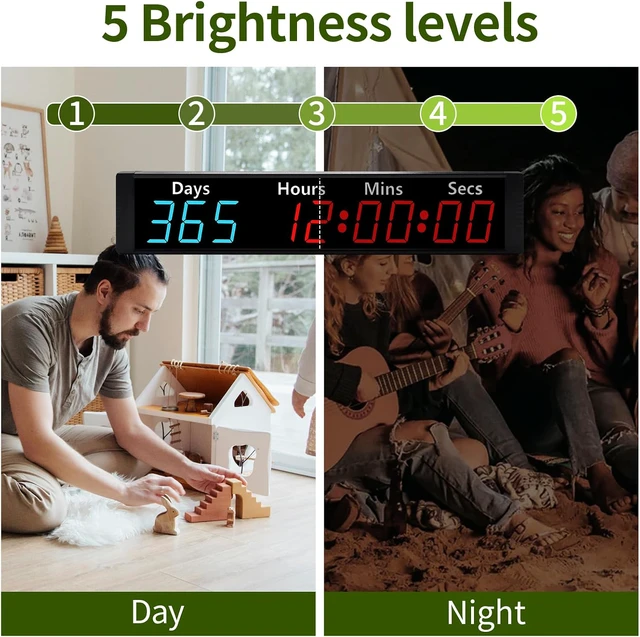 Alt view image 5 of 7 - Digital 999 Days Countdown Count Up Timer Clock with RGB Color