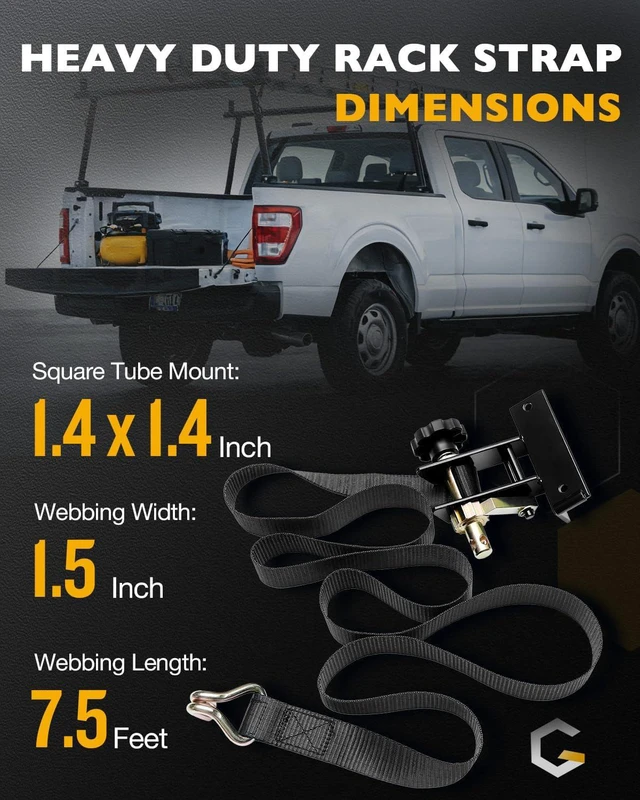 Alt view image 3 of 7 - Ladder Rack Ratchet Straps with J-Hook (4 PCS), Cargo Buckle Lock Strap