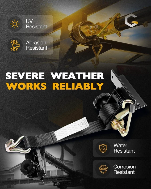 Alt view image 4 of 7 - Ladder Rack Ratchet Straps with J-Hook (4 PCS), Cargo Buckle Lock Strap
