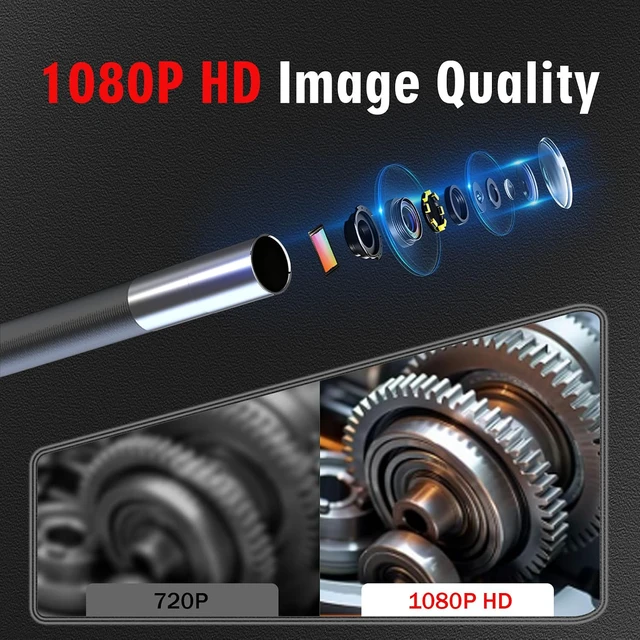 Alt view image 4 of 7 - 2-Way Articulating Borescope w/Light,0.24in Probe Endoscope for Auto Engine