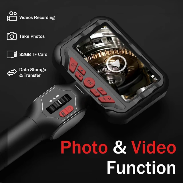 Alt view image 7 of 7 - 2-Way Articulating Borescope w/Light,0.24in Probe Endoscope for Auto Engine