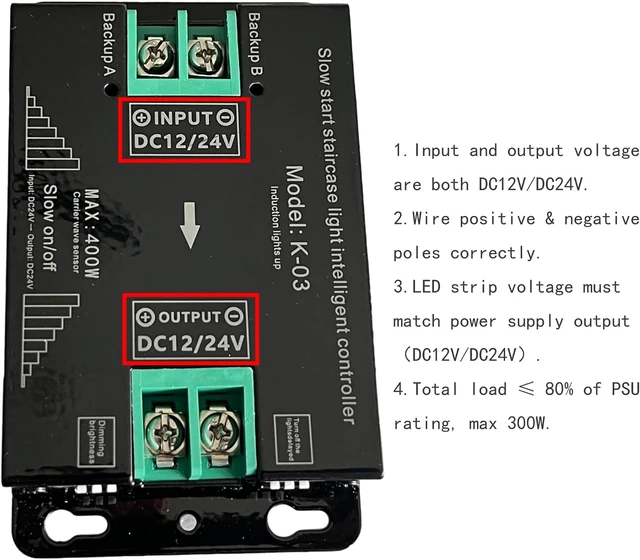 Alt view image 4 of 7 - 2-Wire PLC Motion Sensor Controller for Stair & Corridor LED Lights