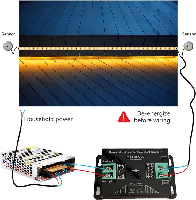 Alt view image 6 of 7 - 2-Wire PLC Motion Sensor Controller for Stair & Corridor LED Lights