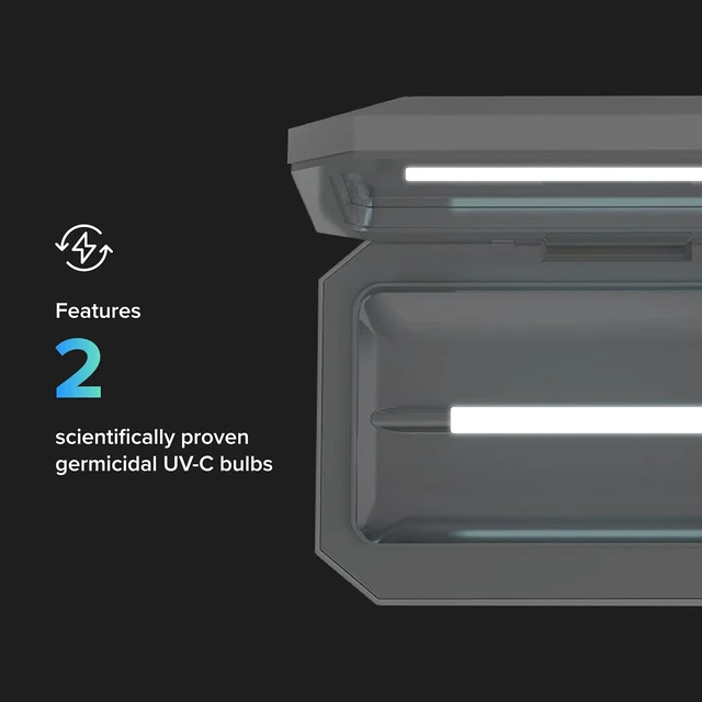 Alt view image 6 of 7 - Basic UV Phone Sanitizer Box, Clinically Proven 360° UV-C, Black