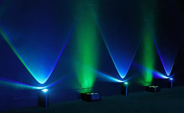 Alt view image 7 of 7 - MINI Halo Black Rechargeable DJ Wash Lights, RGBWA+UV