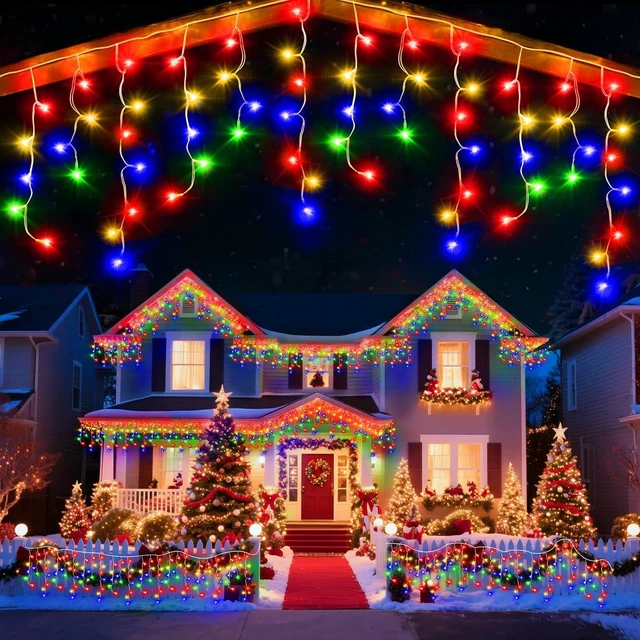 Main image of 98 Ft Ice Light for Outside, 900 LED Christmas Lights Outdoor Plug in, Christmas Ice Lighting with 8 Modes & Timer for Holiday, Party, Wedding, House, Patio, Outdoor Decor(Multicolor)