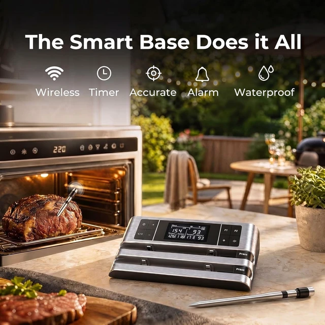 Alt view image 2 of 7 - Dual Probe Wireless Meat Thermometer with 500FT App Monitoring