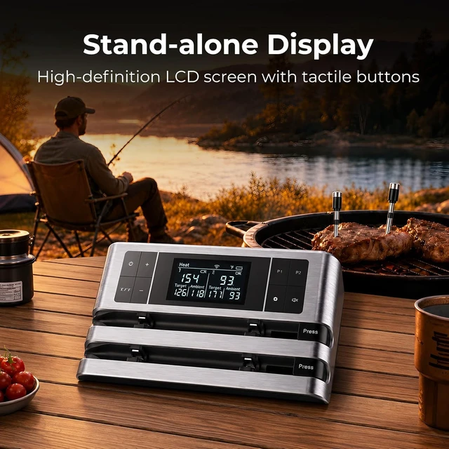 Alt view image 6 of 7 - Dual Probe Wireless Meat Thermometer with 500FT App Monitoring