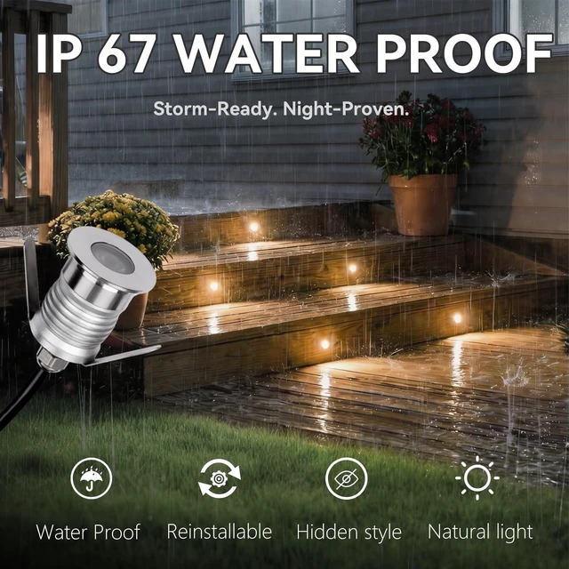 Alt view image 4 of 7 - 1W LED Underground Lamp, DC12-24V, 3000K, 6P-A