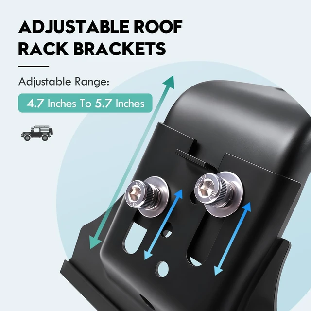 Alt view image 2 of 6 - Gutter Mount Roof Rack Brackets for Jeep with Rain Gutters