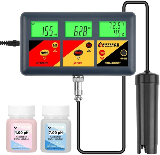 Main image of pH EC Meter for Hydroponics 7 in 1 pH EC PPM CF ORP Temp Humidity