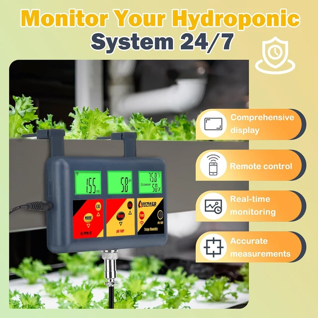 Alt view image 4 of 6 - pH EC Meter for Hydroponics 7 in 1 pH EC PPM CF ORP Temp Humidity