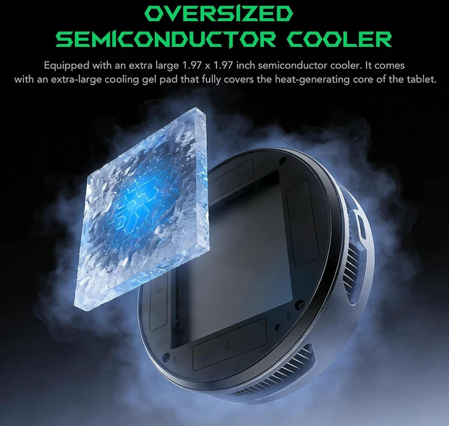 Alt view image 5 of 7 - iPad Cooler, Magnetic Tablet Cooler for ipad/Surface pro/ Tab, 40W Tablet Cooling Fan for Gaming, Tiktok Live Streaming, App-Controlled Tablet Radiator (Black)