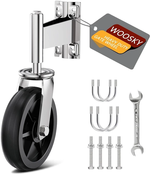 Main image of 8 Inch Heavy Duty Fence Gate Wheel for Metal Tube Gates