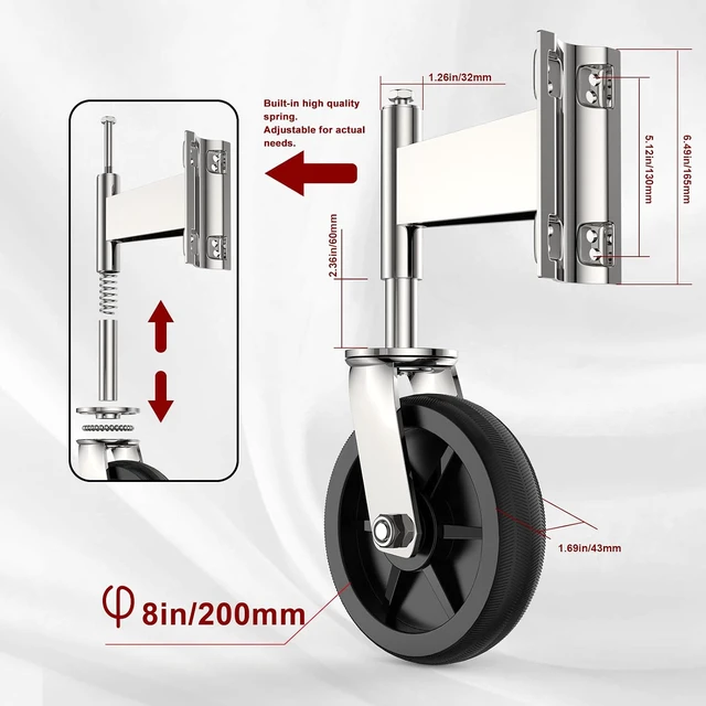 Alt view image 2 of 7 - 8 Inch Heavy Duty Fence Gate Wheel for Metal Tube Gates
