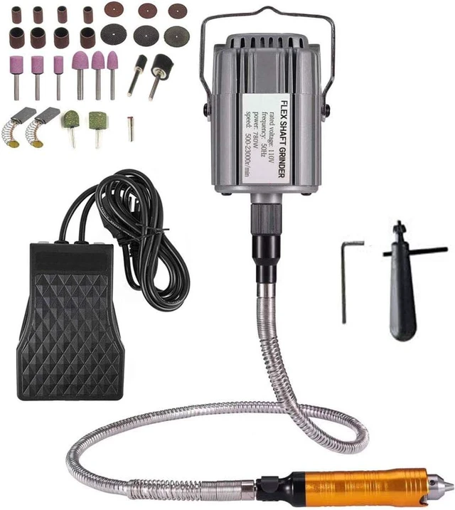Main image of Rotary Tool Flex Shaft Hanging Grinder Carver Electric Multi-function Metalworking Tools Repair Kit, Foot Pedal Control, 780W Strong Power, Metal Flexible Shaft, 23000 RPM
