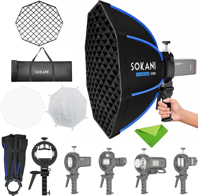 Main image of 24"/60cm Octagonal Bowens Mount Softbox,S-Type Bracket Handheld Soft Box