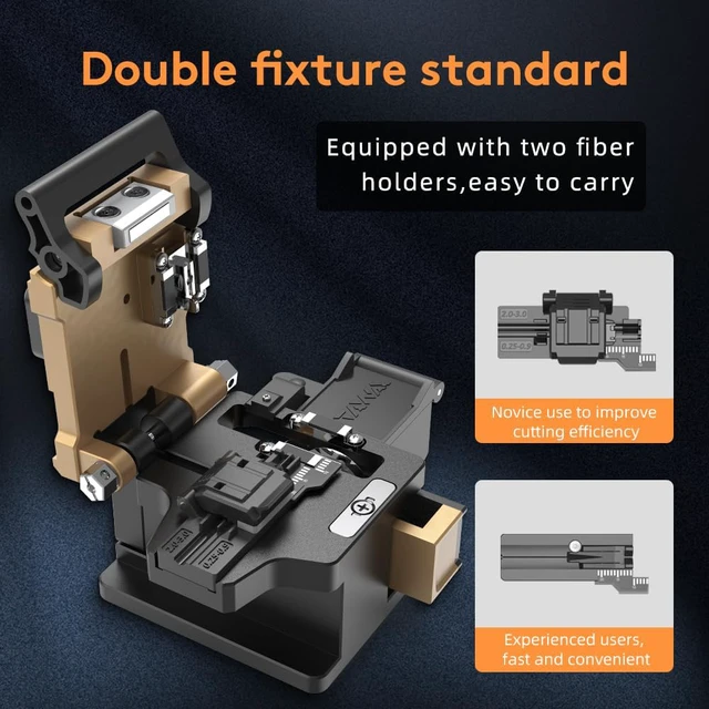 Alt view image 6 of 7 - TAWAA FC-30 High-precision fiber cleaver, Fiber Optic Cutting Tool Wire Stripping Machine, FTTH Fiber Optic Tools Knife Cutter,Double fixture standard, High-precision 48000 Cleaves Built in Wast Bin