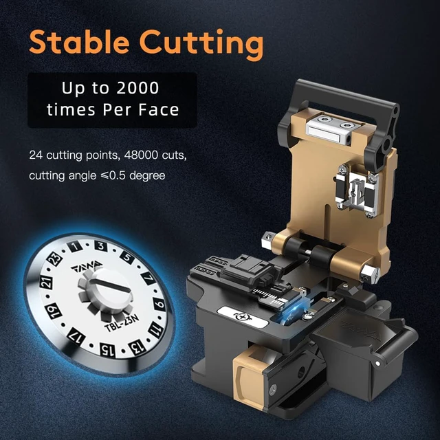 Alt view image 5 of 7 - TAWAA FC-30 High-precision fiber cleaver, Fiber Optic Cutting Tool Wire Stripping Machine, FTTH Fiber Optic Tools Knife Cutter,Double fixture standard, High-precision 48000 Cleaves Built in Wast Bin