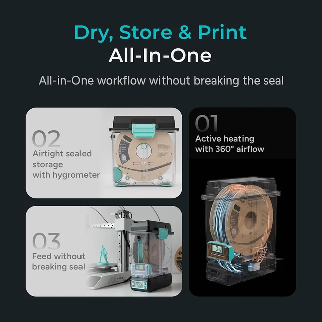 Alt view image 2 of 7 - Filament Dryer & Storage Box Polydryer for 1kg PA Nylon PLA PETG