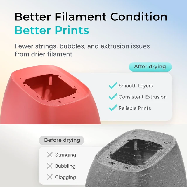 Alt view image 3 of 7 - Filament Dryer & Storage Box Polydryer for 1kg PA Nylon PLA PETG