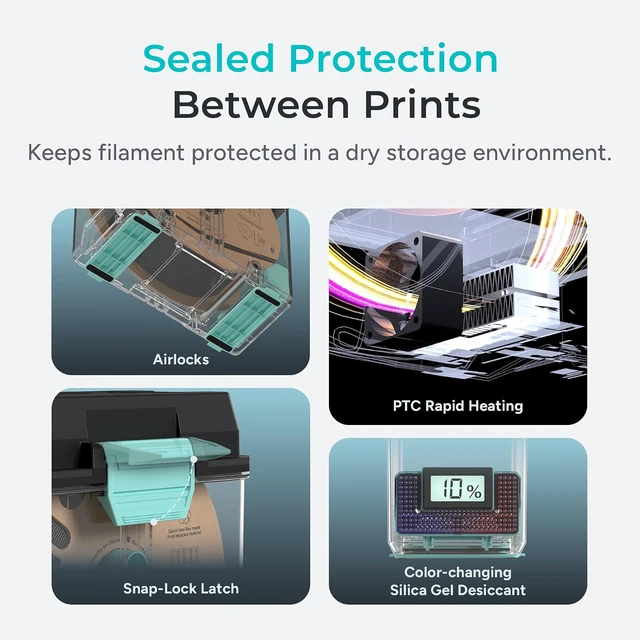 Alt view image 5 of 7 - Filament Dryer & Storage Box Polydryer for 1kg PA Nylon PLA PETG