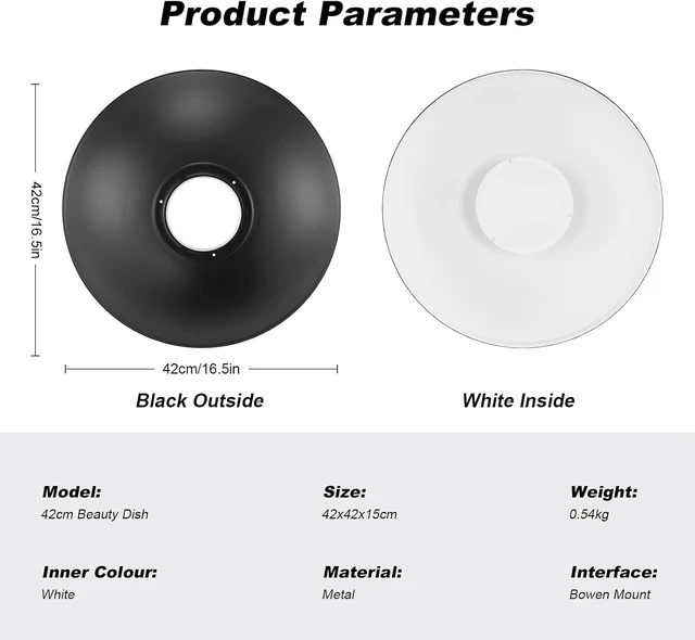 Alt view image 2 of 7 - 16inch/42cm Bowens Mount White Beauty Dish
