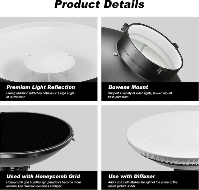 Alt view image 5 of 7 - 16inch/42cm Bowens Mount White Beauty Dish