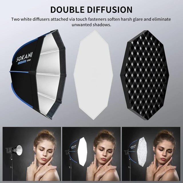 Alt view image 2 of 7 - 24"/60cm Octagonal Bowens Mount Softbox,S-Type Bracket Handheld Soft Box