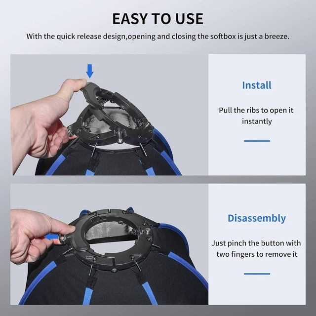 Alt view image 6 of 7 - 24"/60cm Octagonal Bowens Mount Softbox,S-Type Bracket Handheld Soft Box