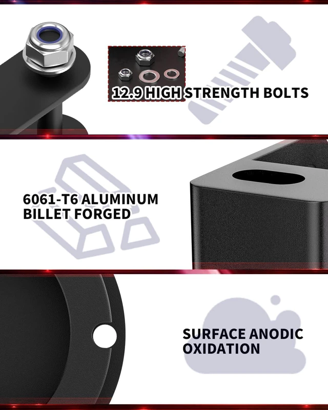 Alt view image 5 of 7 - 2 Inch Front Leveling Kit with Spring Strut Spacers & Shock Relocation Brackets for 2014-2023 Ram 2500 4WD & 2013-2023 Ram 3500 4WD
