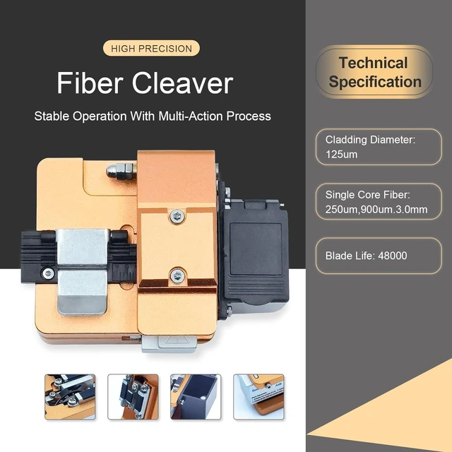 Alt view image 2 of 7 - AI-9 AI-8C S09 High Precision Hot-melt Fiber Cleaver Fiber Optic Knife, High Precision Optical Fiber Cleaver,48000 cuts, FTTH Optic Fiber Cutter with Scrap Collector