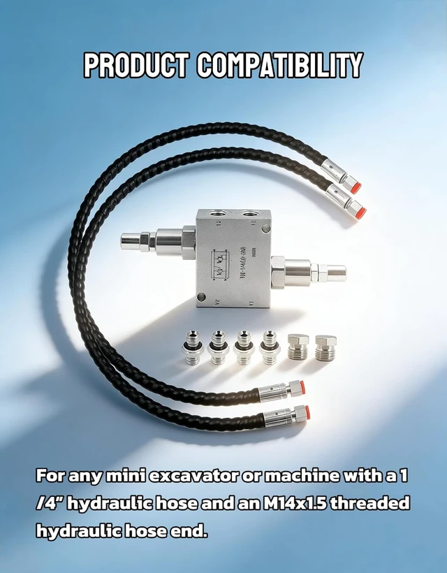 Alt view image 2 of 6 - Swivel Motor Cushion Valve Mini Excavator Hydraulic Cooler kit