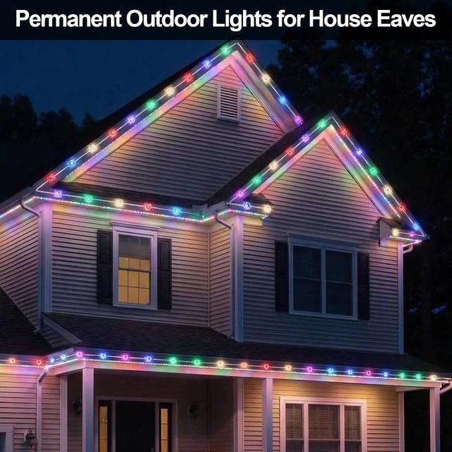 Alt view image 5 of 7 - Permanent Christmas Lights 100FT, Smart Eaves Lights for House Roofline