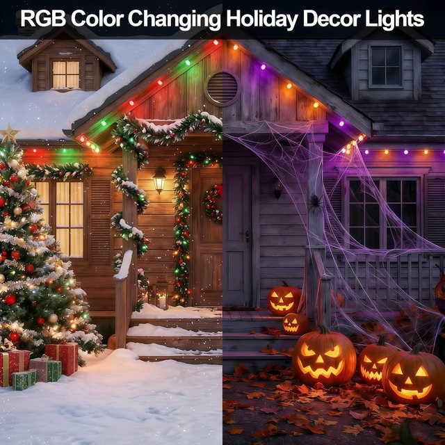 Alt view image 6 of 7 - Permanent Christmas Lights 100FT, Smart Eaves Lights for House Roofline