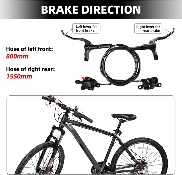 Alt view image 3 of 7 - MT200 MTB Hydraulic Disc Brake Set with RT26 180mm Rotors