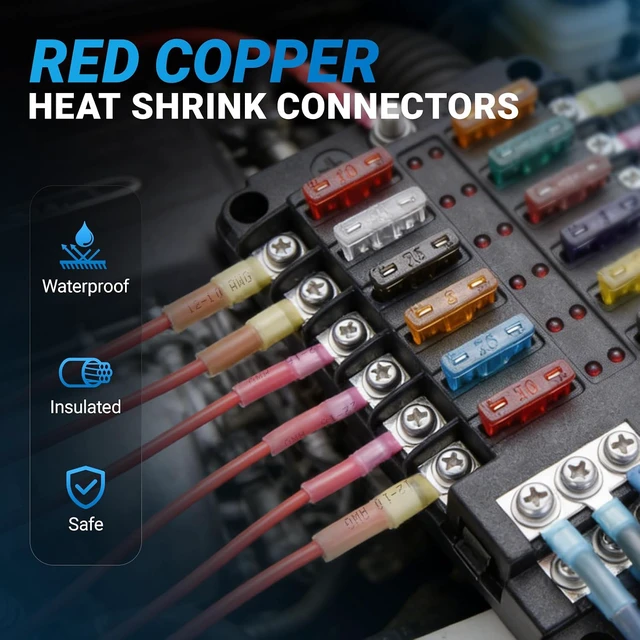 Alt view image 6 of 7 - 1347PCS Heat Shrink Wire Connectors Kit, Electrical Terminals & Solder Seal Connectors, Insulated Marine Grade Waterproof Ring Fork Spade Butt Splice Set for Boat Automotive DIY