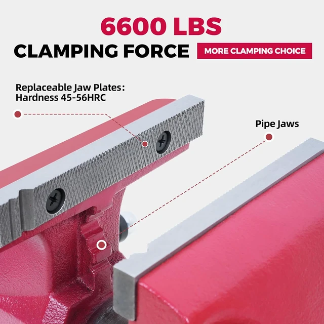 Alt view image 4 of 7 - 1750B 5 Inch Bench Vise Heavy Duty with Anvil and 360° Swivel Base