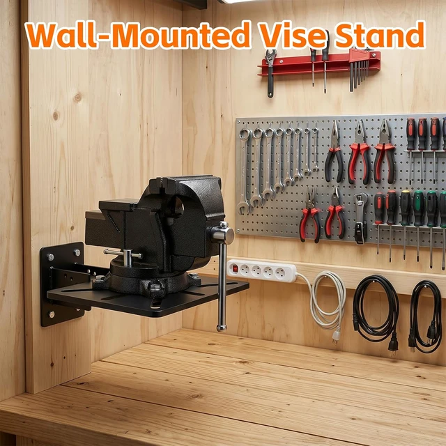 Alt view image 7 of 7 - Heavy Duty Bench Grinder Stand Mount Vise and Grinder, Wall and Table Mounting, Workbench Receiver Hitch Style Tool Mount, Grinder Stand Suitable for Grinders, Vises, Drill Press, etc