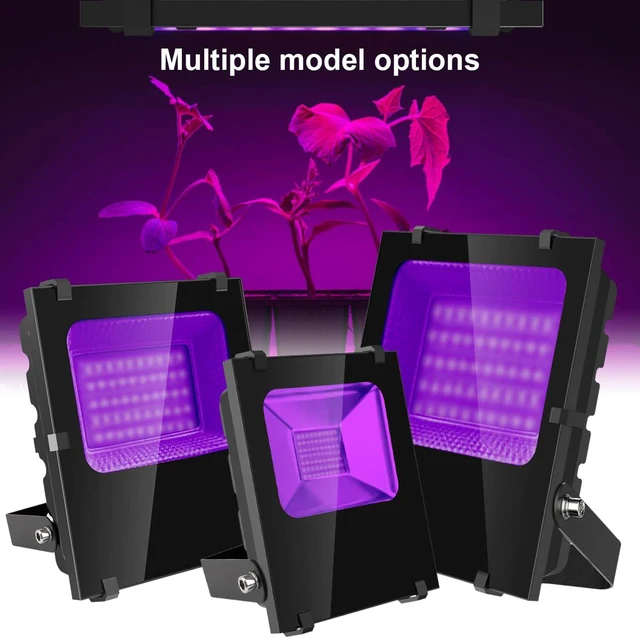 Alt view image 7 of 7 - 300W Black Lights Outdoor, Commercial High Power LED Black Light Flood Lights with UL Listed Plug IP66 Waterproof Blacklight FloodLight 395nm for Glow Party Large Space, Halloween (2 Pack)
