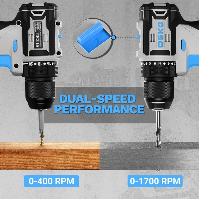 Alt view image 5 of 7 - Cordless Drill & Impact Driver: 20V Brushless Power Drill and 20V Brushless Impact Driver Set, Power Tool Set with 2 x 2.0Ah Batteries, Charger, Bag& 52 x Accessories-Blue