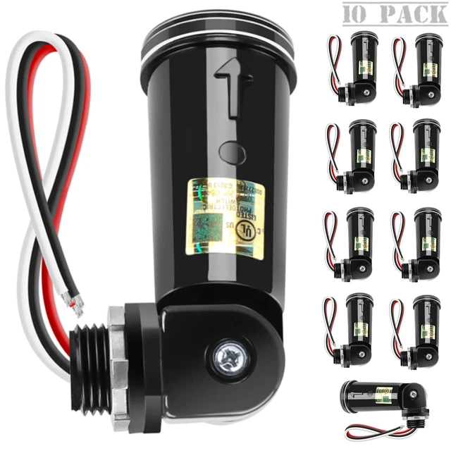 Main image of 10 Pack Photo Cell Outdoor Light Sensor, Dusk to Dawn Sensor 100-277V Input
